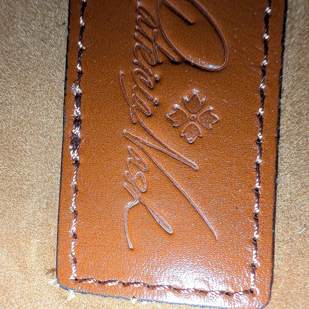 Patricia Nash Tan Embossed Floral Leather Crossbody - Picture 5 of 7